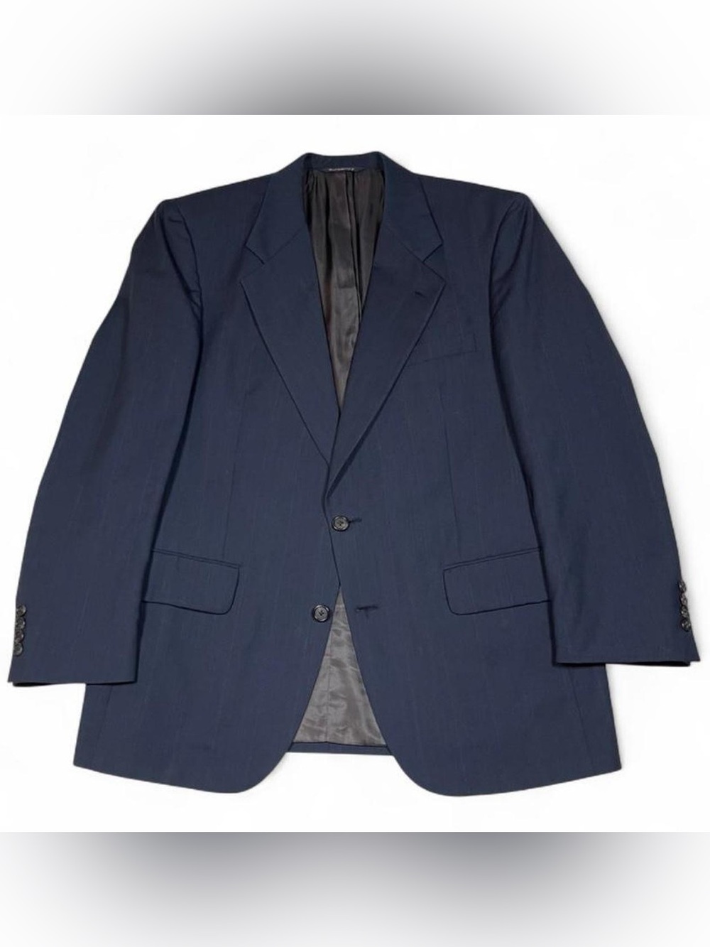 Burberry Italian Wool Fabric Striped Navy Blue Blazer Men’s Size 44R Sport Coat